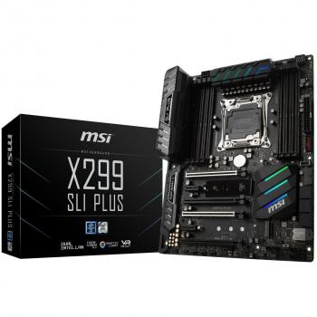 MSI X299 SLI PLUS - Placa Base ATX con LGA 2066, Chipset X299, M.2 SHIELD FROZR, Audio Boost 4 con Nahimic 2+, Multi-GPU con Steel Armor y VR Ready