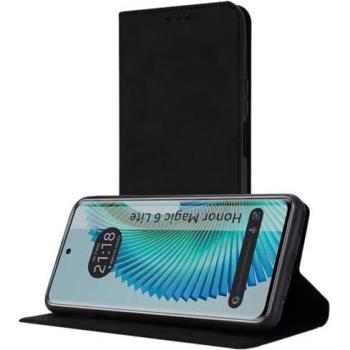 Funda Libro de Polipiel Negra con Tarjetero para Honor Magic 6 Lite 5G
