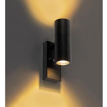 Aplique exterior negro con sensor crepuscular IP44 - DUO