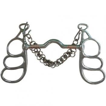 Coronet Butterfly 3-Loop Port Driving Horse Bit, 5/Medium
