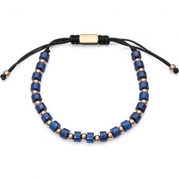 Pulsera Magnum en acero con lapislazuli y bolas en Ip dorado Viceroy - 14052P01019