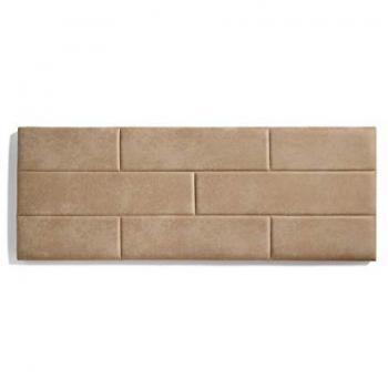 Cabecero Muro Ladrillos Tapizado Antimanchas Camel 112 cm