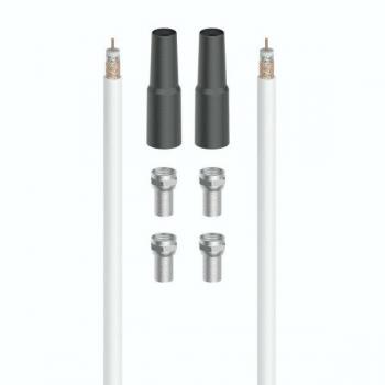 Cable Antena Coaxial M/F 75dB 3m Doble Blindaje Blanco