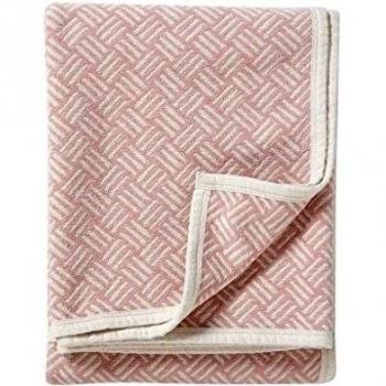 Colour crema Klippan - Rosa manta de lana de acero de 100% de cordero, 130 x 200 cm