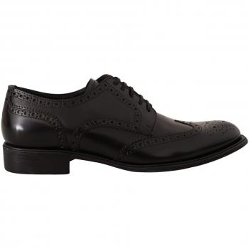 Dolce & Gabbana Black Leather Oxford Wingtip Formal Shoes - EU42.5/US9.5