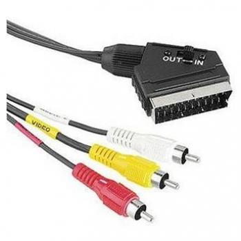 Hama 043179 - Cable de vídeo Euro-3RCA, 3 m