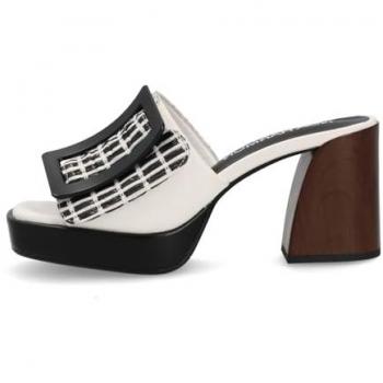 Sandalias de mujer Noa Harmon Eden 8968-0060 blanco y negro, talla 37