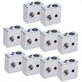 Aibecy Cuaderno térmico de aluminio para MK7/MK8 estrusore Reprap i3 Fai Da Te impresora 3d impresa a cálido, Aluminum Heater Block all-metal 20 * 20 * 10 mm