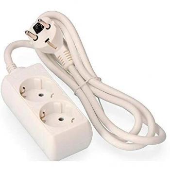 Edm 41015 Base Multiple 2 Tomas Schuko 1.5 M, 3 X 1.5mm, Blanco