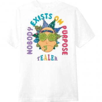 Rick and Morty Trippy Tealer T-Shirt for Men, White, XS