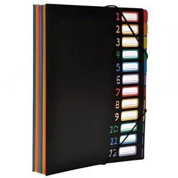 Viquel Rainbow - Clasificador con fuelle, de polipropileno, 12 posiciones