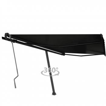 Toldo retráctil manual de pie 450x350 cm color antracita