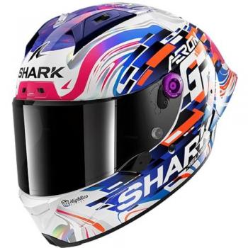 Casco Integral Shark Aeron GP Replica Zarco GP de France Multicolor Blanco Lila Talla S