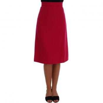 Dolce & Gabbana Elegant Pink Wool A-Line Knee-Length Skirt - IT36 | XS