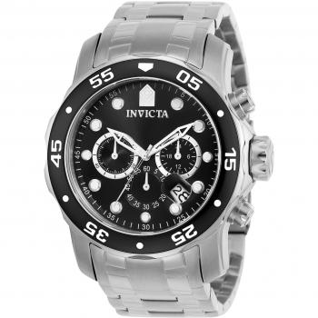 Invicta Pro Diver SCUBA 0069 Reloj de Pulsera para Hombre Cuarzo 48mm Correa Gris Plata Dial Metal Negro