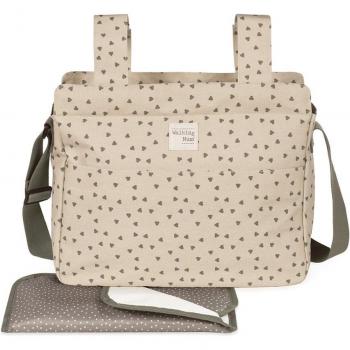 Bolso Canastilla Corazones Poppy Musgo Walking Mum