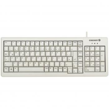 Teclado Compacto CHERRY G84-5200 USB QWERTY Inglés Cableado Gris Claro con Símbolo Euro