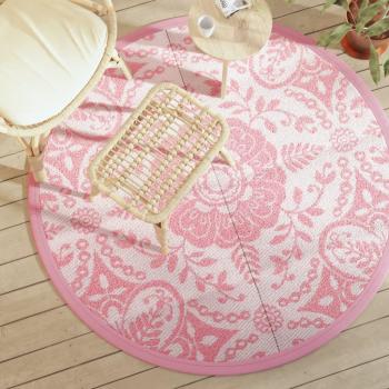 Alfombra exterior Rosa Ø 160 cm en PP