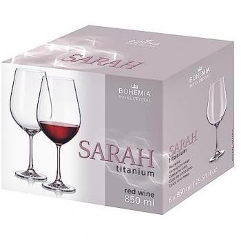 Juego de 6 Copas de Vino de Cristal Ultraresistentes Sarah - 850 ml