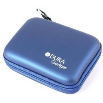 DURAGADGET Funda Rígida para Toshiba Canvio Basics - Color Azul - con Bandas Elásticas Protectoras y Compartimentos Internos