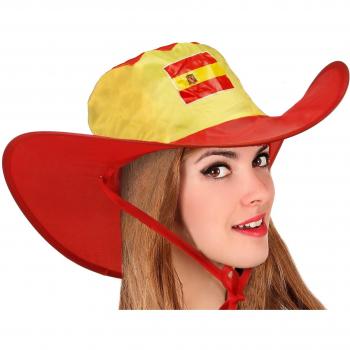 Atosa-22782 Atosa-22782-Gorro Cowboy España Plegable-Mundial De Fútbol Y Deportes, Color Rojo y Amarillo