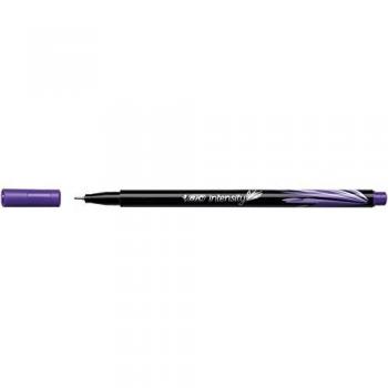 BIC – Lote de 5 bolígrafos de fieltro fineliner Intensity punta análoga metálica fina 0,4 mm, color morado
