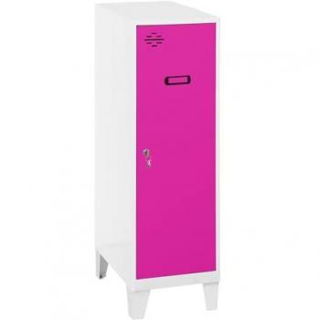 Casillero SIMONLOCKER DISM.MINI + BANCO 915x400x500 con PIES Blanco/Rosa