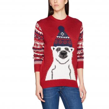 NIZZIN Monet, Suéter de Navidad Unisexo, Rojo
