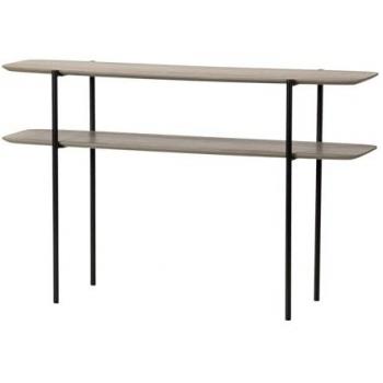 Consola MDF Metal Vinilo K/d 120x33x75 Cm - Mueble para Entrada - Negro / Marron