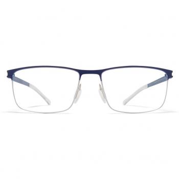 Mykita Xander 091 Men's Eyeglasses Blue Size 55 - Silver-Navy Frame with Blue Light Block Available