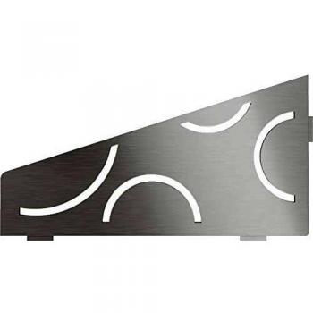 Brushed Stainless Steel Corner Shelf - Schlüter SHELF-E-S3 Curve 154x295mm