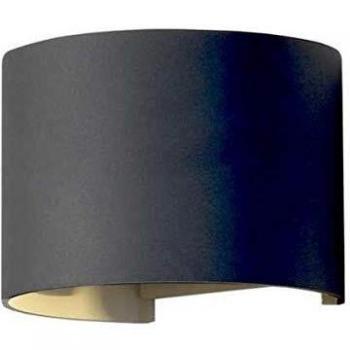 Aplique LED Negro 6W IP54 Forma Redondeada - Blanco Cálido 2300K - 3500K
