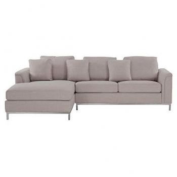 Sofá Esquinero L Beige Tapizado en Tela Orientación Derecha Oslo