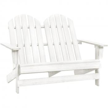 vidaXL 2-Seater Garden Adirondack Chair Solid Fir Wood White