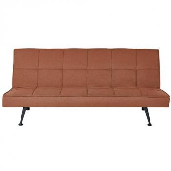 Sofá cama moderno de tela de poliéster reclinable convertible sin reposabrazos de madera maciza rojo claro Hasle