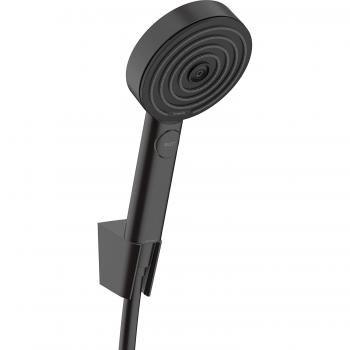 Set de ducha Hansgrohe Pulsify Select S, alcachofa de mano 105 mm, 3 funciones Relaxation, soporte y flexo negro mate de 160 cm