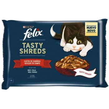 Felix Tasty Shreds Festín de Sabores Filetes en Salsa para Gatos
