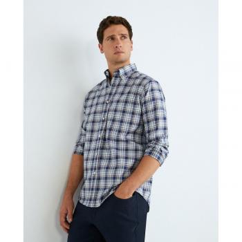 Mirto - Camisa de hombre casual cuadros manga larga