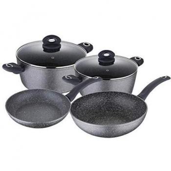 San Ignacio Set 6pc batería de Cocina Aluminio Forjado, inducción, Orion, Gris