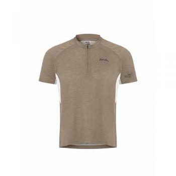 Camiseta de ciclismo unisex Spiuk All Terrain Gravel manga corta beige/marrón - XXL