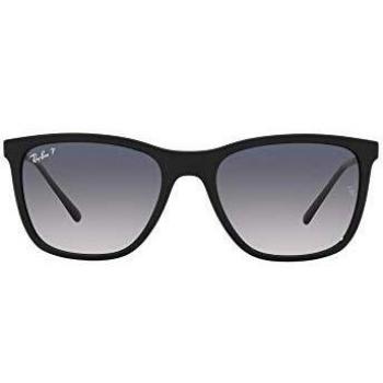Ray-Ban RB4344 601/78 Polarized Square Sunglasses in Black with Blue Gradient Lenses