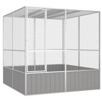 vidaXL Bird Cage Grey 213.5x217.5x211.5 cm Galvanised Steel