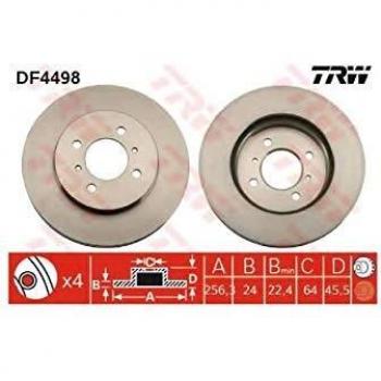 Disco de freno TRW DF4498, ventilado, 1 pieza, frontal