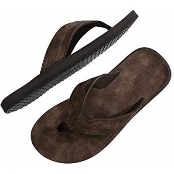 ARRIGO BELLO Chanclas Hombre Flip Flops Cuero Sandalias Verano Antideslizante Piscina Playa Interior Talla 41-46