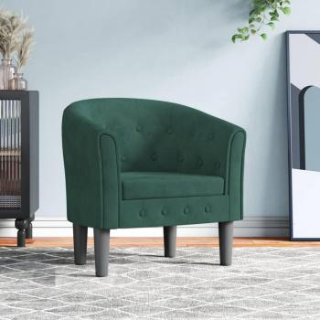 Sillón cabriolet de terciopelo verde oscuro