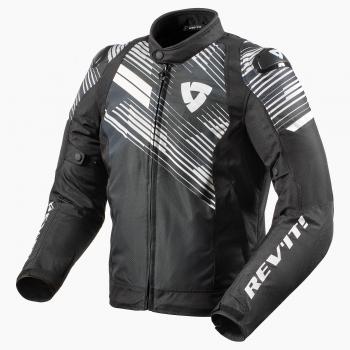 Chaqueta de moto textil para hombre Revit Apex TL - Negro, Blanco y Rojo (Tamaño S)