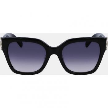 Gafas de sol Longchamp para mujer con montura cuadrada negra y detalle de la marca