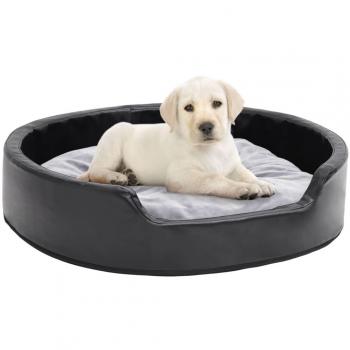 Cama para perros Day and Night de felpa y cuero sintético negra y gris 79x70x19 cm