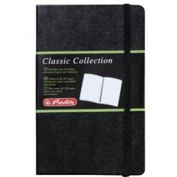 Bloc de notas Classic Collection A6, 96 hojas, papel en blanco con cinta de lectura y bolsillo