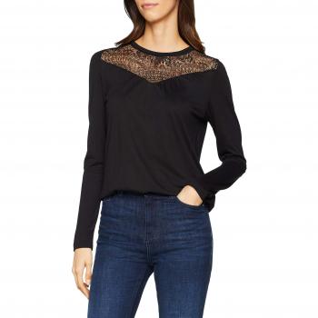 Only Onlkirsty L/s Mix Top Box Jrs, suéter para Mujer, Negro